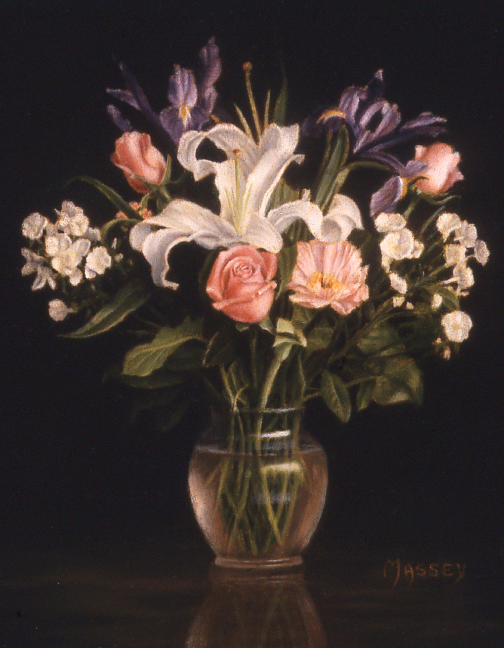 In Memoriam © 2001 Ann James Massey
5in x 4in / 12.7cm x 10.16cm
Oil on mahogany board
Collection of Susan & Paul Niehans