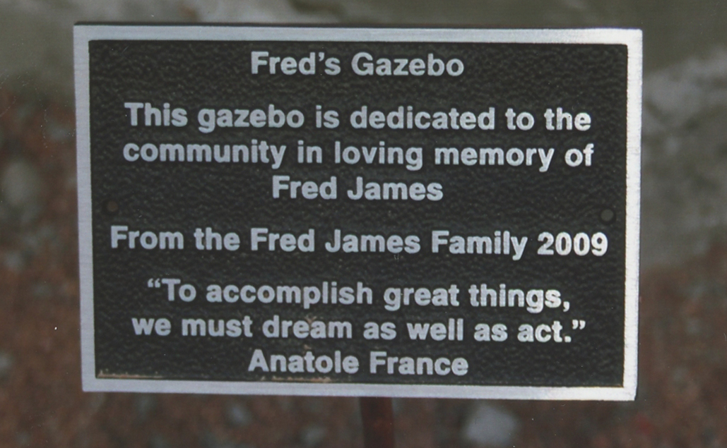 Fred K. James plaque