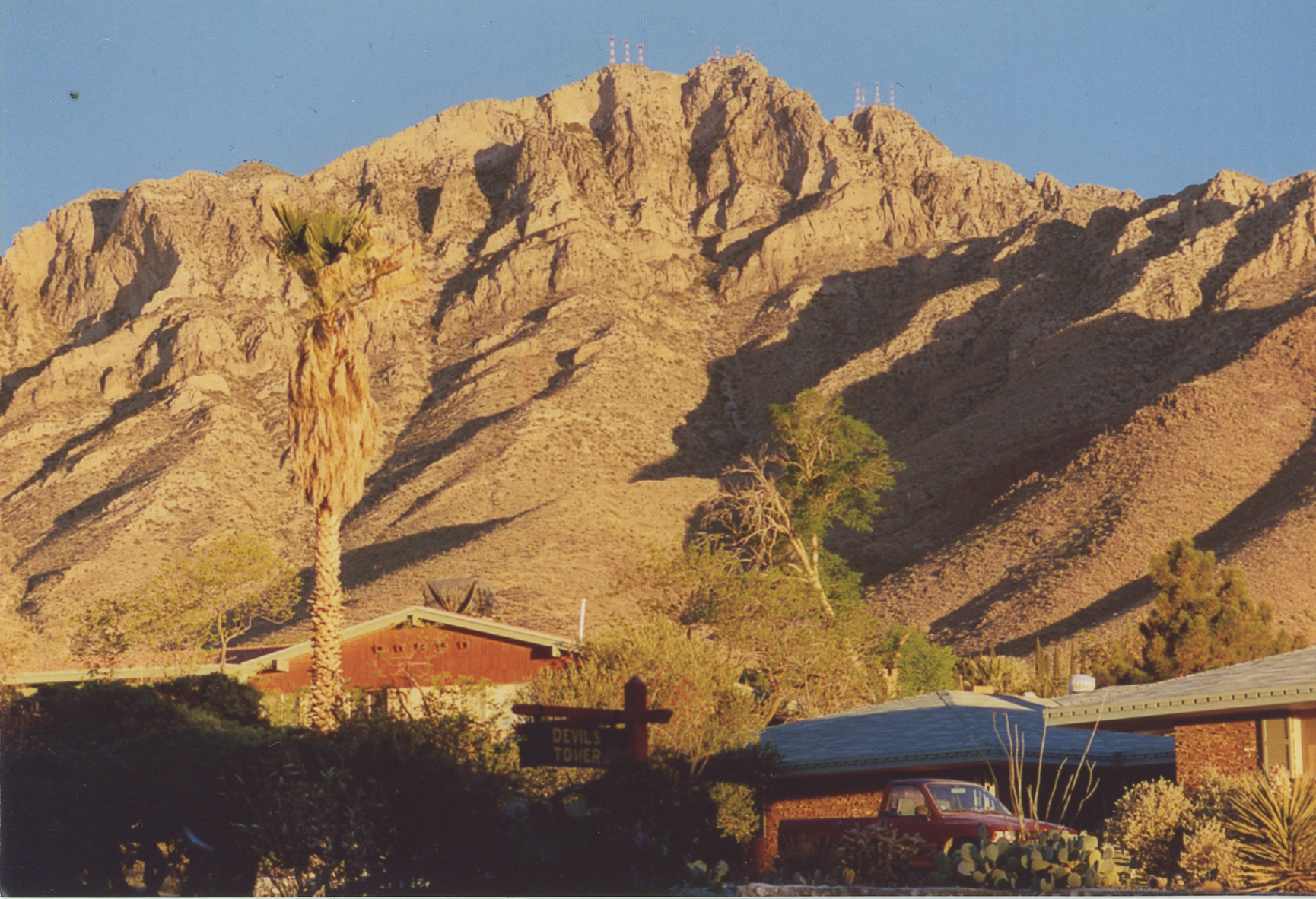 Growing up on the sunrise side of the mountain. View from our front yard in Mountain Park, El Paso, Texas   
 Photo © 2006 Ann James Massey