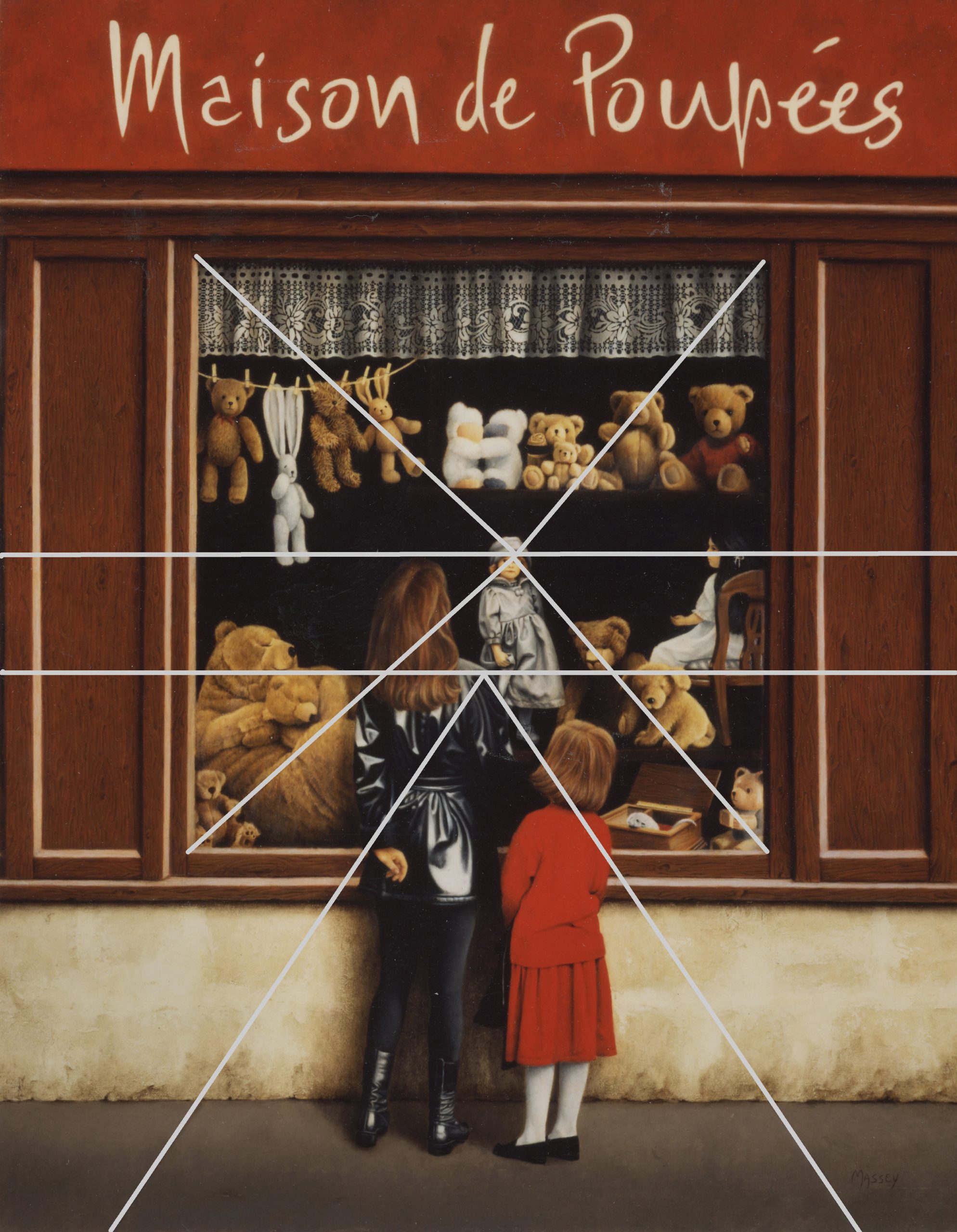 Double eye level line for La Maison de Poupées by Ann James Massey